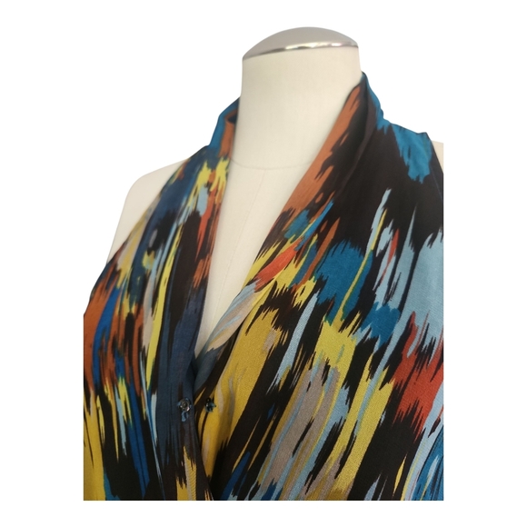 MM Couture by Miss Me Draped Halter Top Multicolor Abstract Print Women’s Size M - Picture 6 of 8